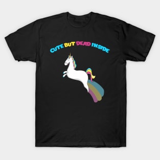 Cute But Dead Inside Zombie Ghost Unicorn T-Shirt